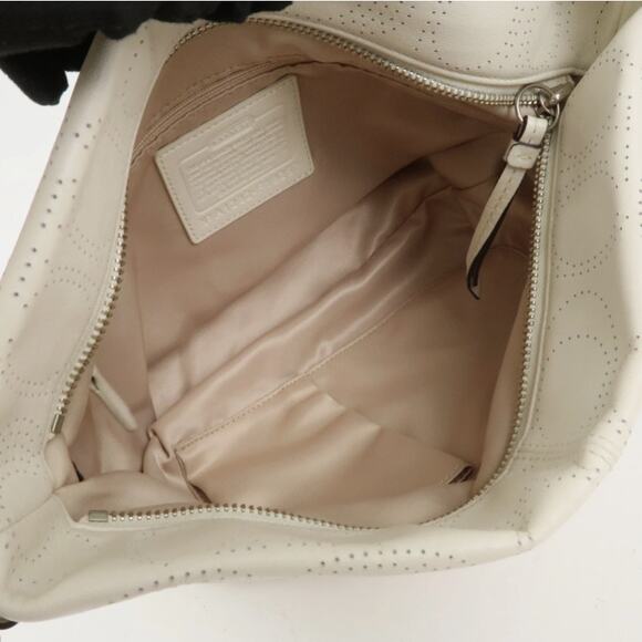 💎✨Authentic✨💎COACH Leather Canvas Hand Bag Shoulder bag White - Picture 5 of 7